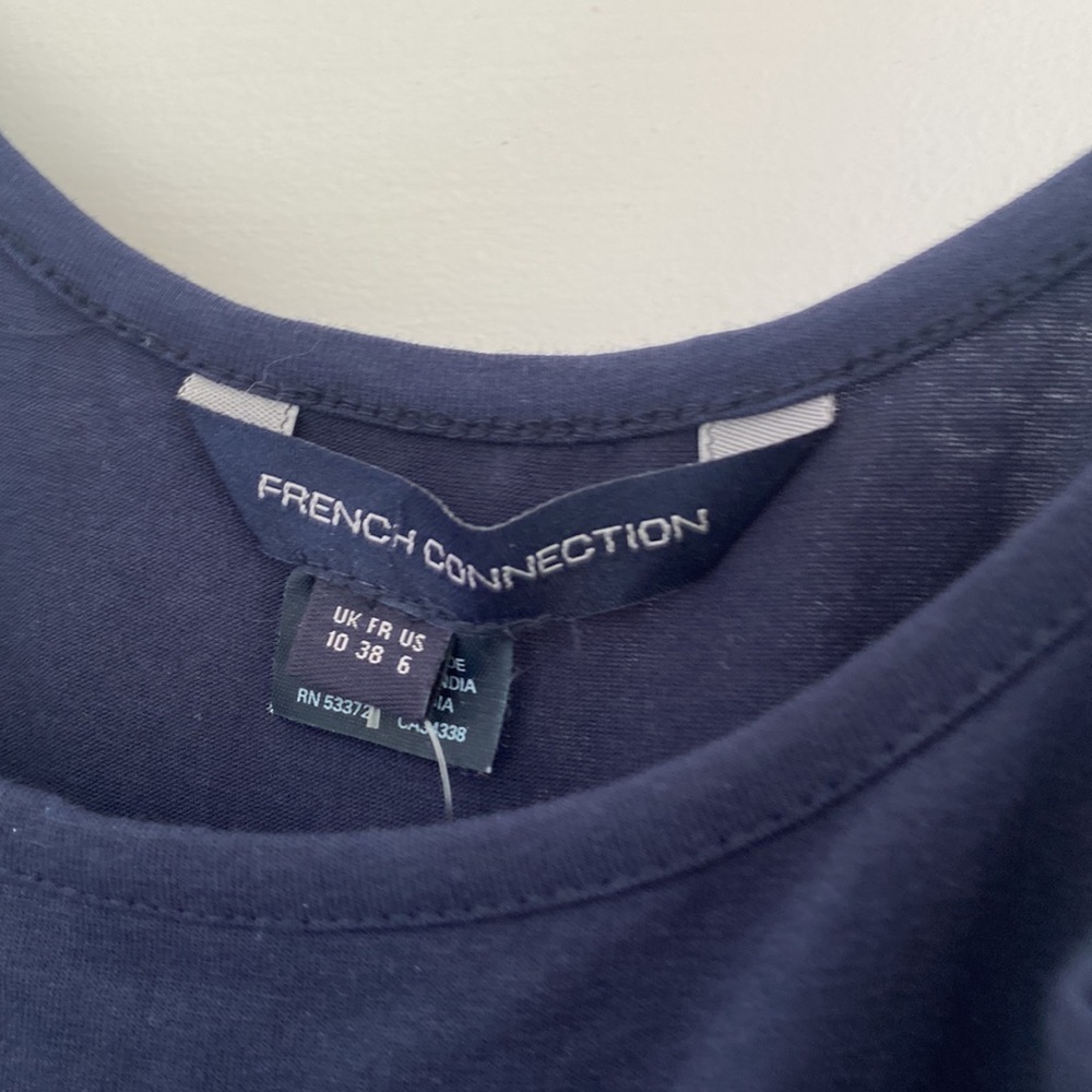NWT French Connection | Navy Blue Dress with Pink Detailing - Picture 5 of 7